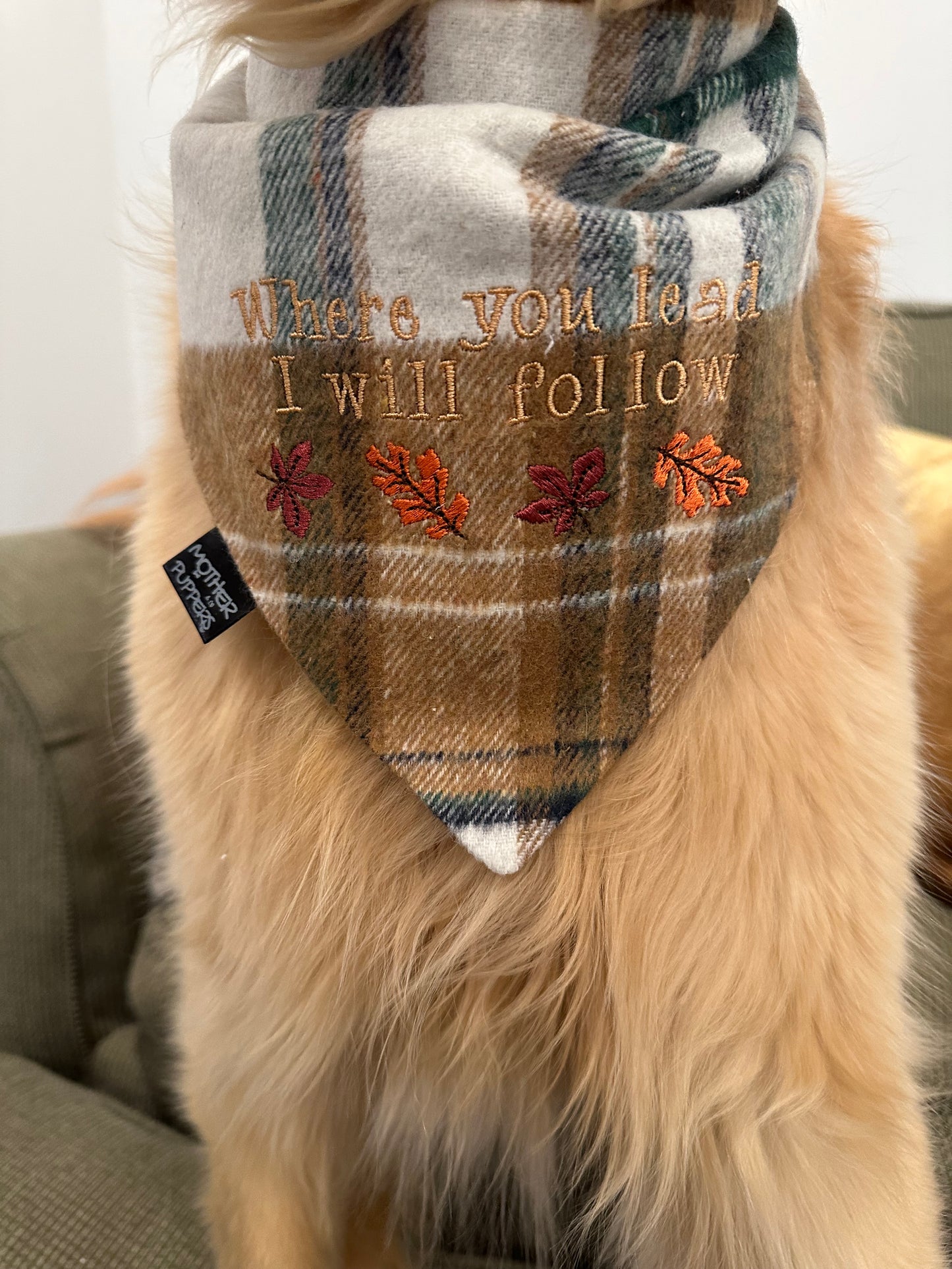 You Lead, I'll Follow Embroidered Gilmore Plaid Bandana