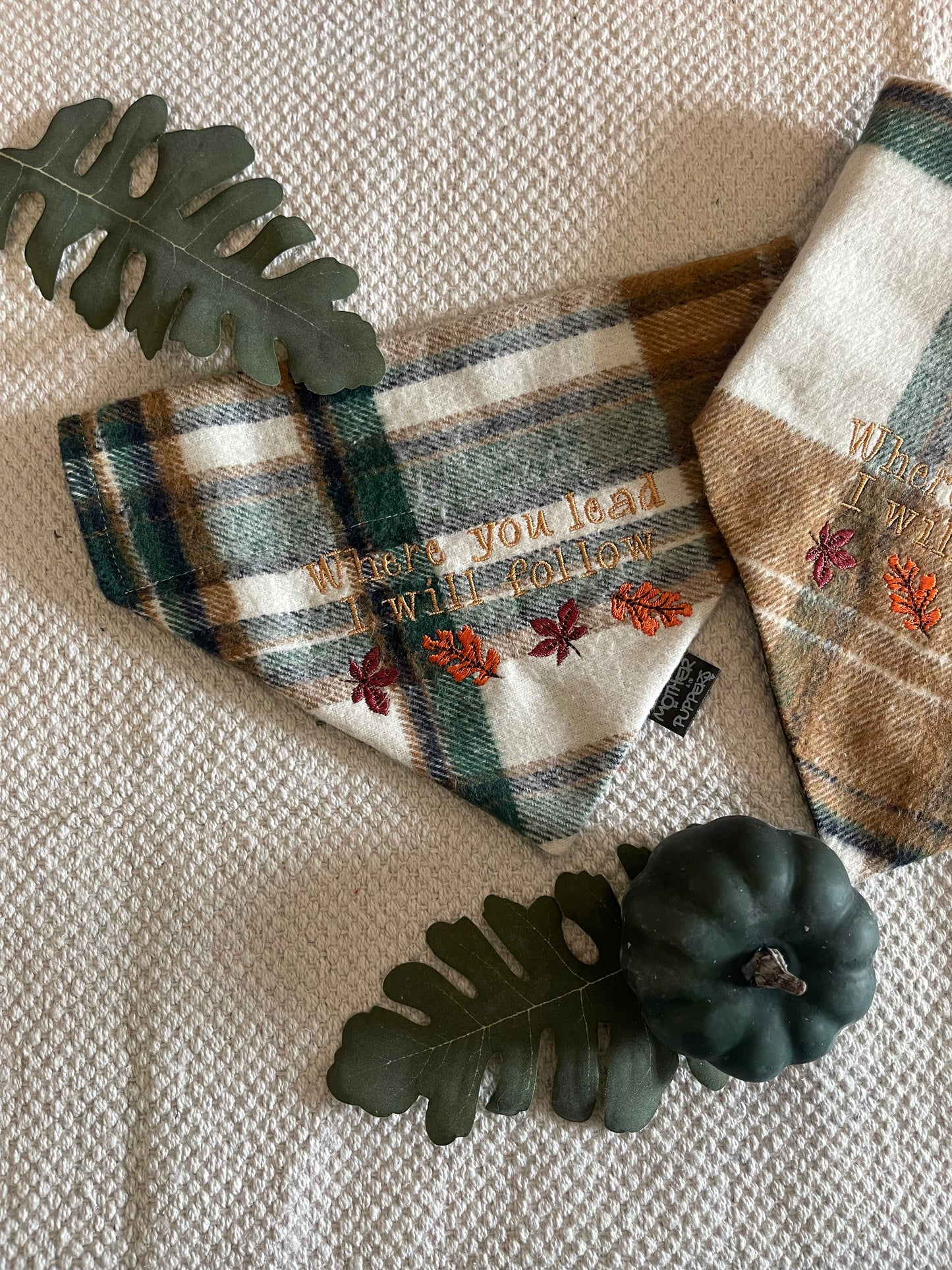 You Lead, I'll Follow Embroidered Gilmore Plaid Bandana