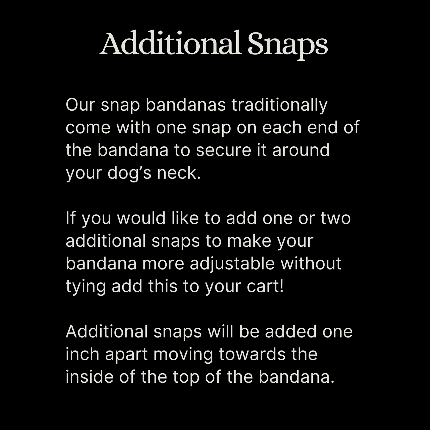 Additional Snaps | ADD ON