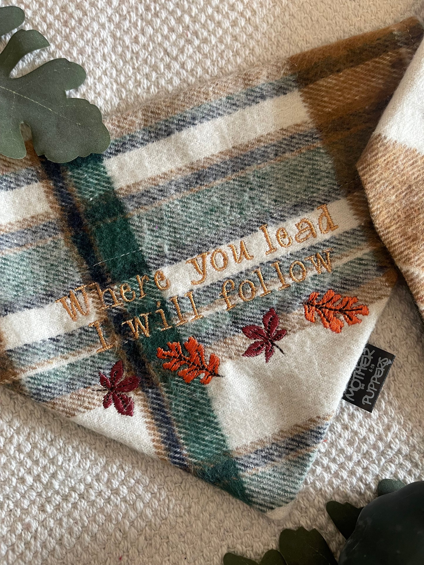You Lead, I'll Follow Embroidered Gilmore Plaid Bandana