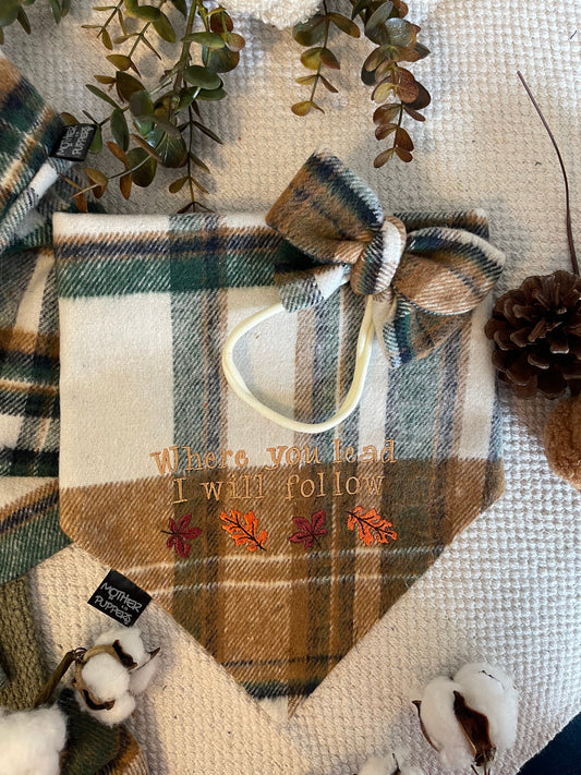 You Lead, I'll Follow Embroidered Gilmore Plaid Bandana