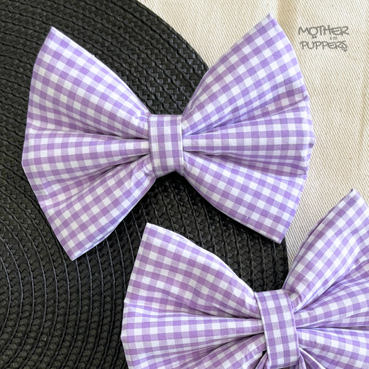 Purple Gingham Bow