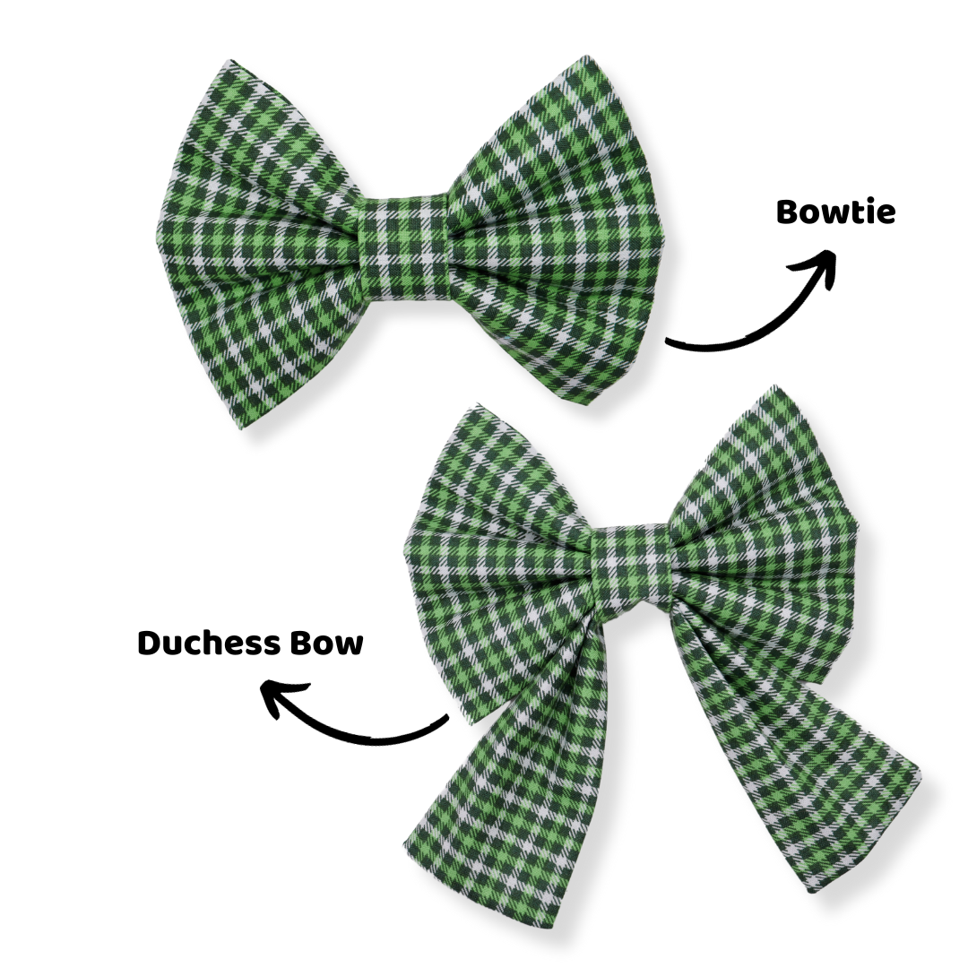 Green Plaid Bow