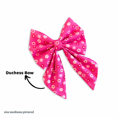 Hot Pink Daisies Bow