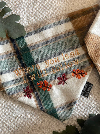 You Lead, I'll Follow Embroidered Gilmore Plaid Bandana