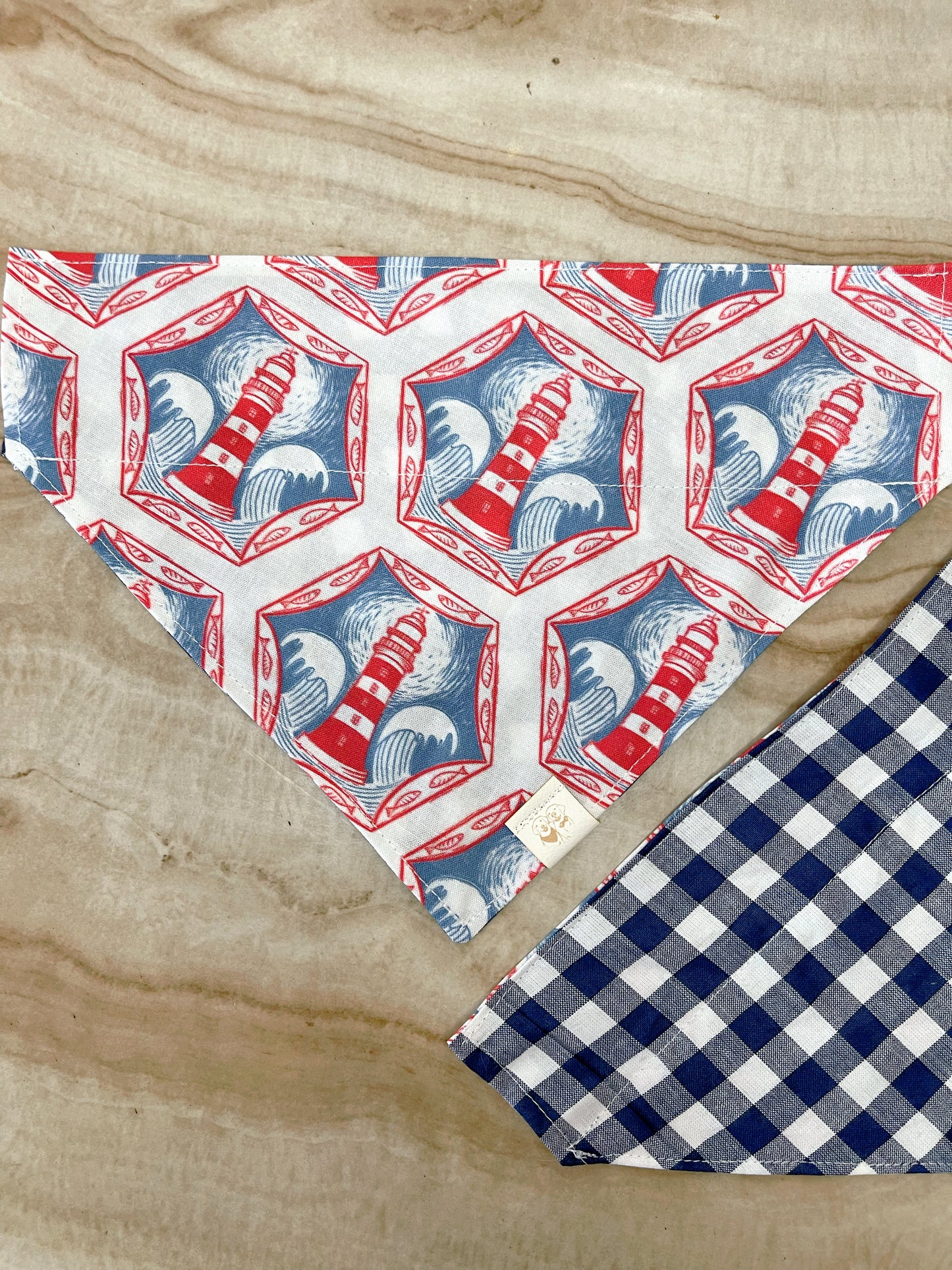 Gingham Lighthouses Bandana